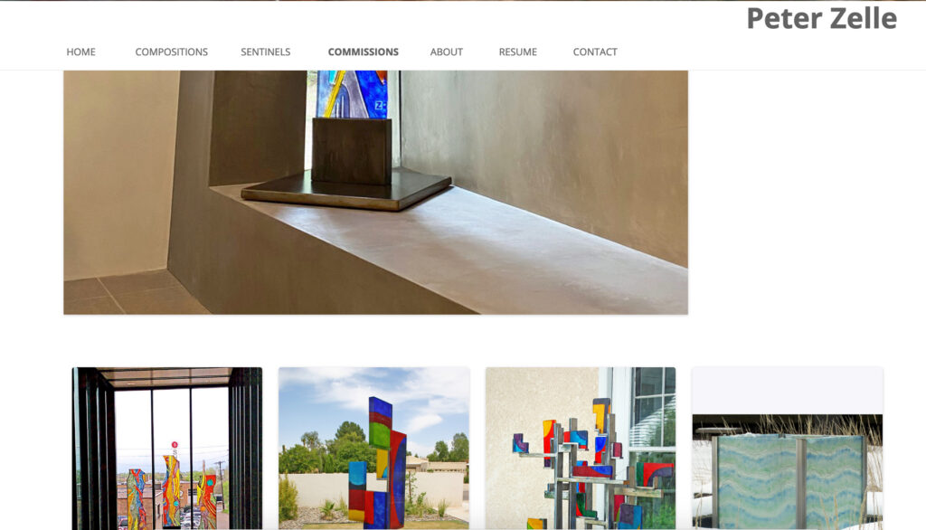 Commissions Page with variety of projects