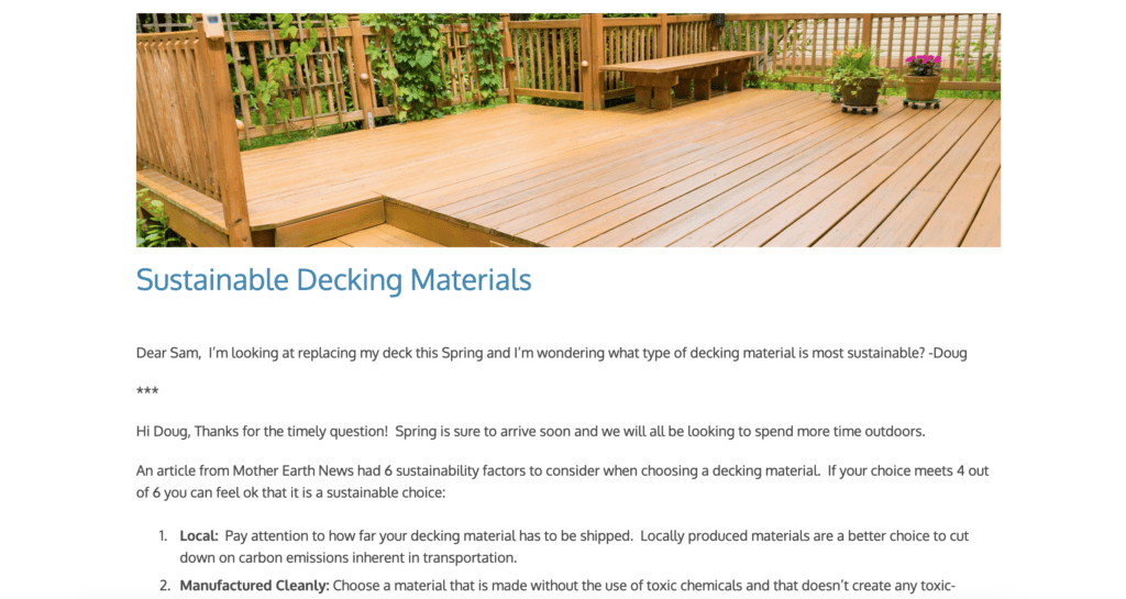 Example of a blog post