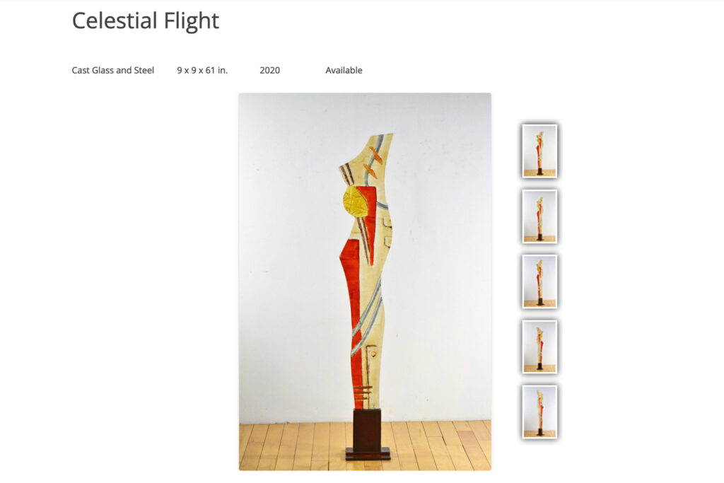 Orange and yellow glass sculpture