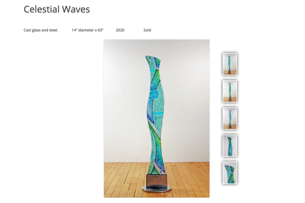 Aqua glass sculpture