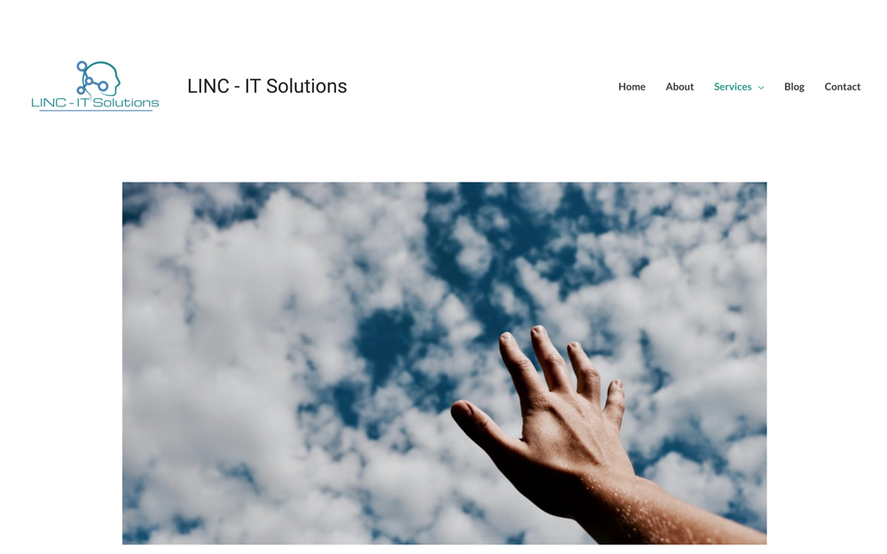 Distracting image from original site. Hand in sky.