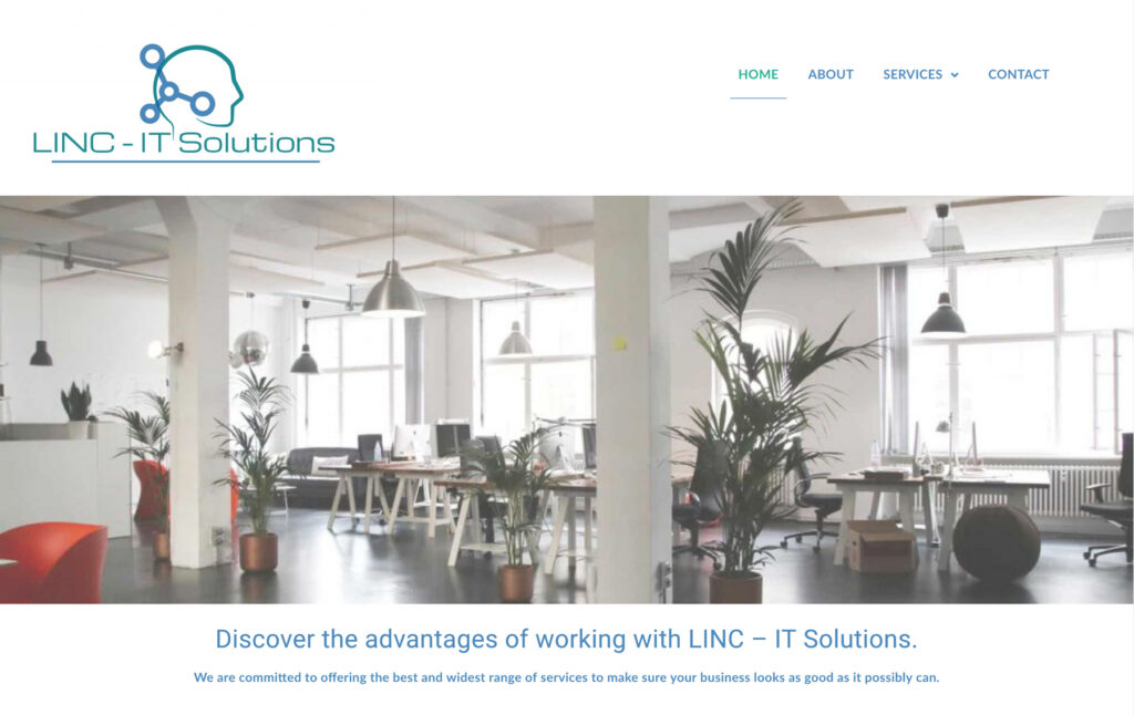 Home page of Linc-IT Solutions website