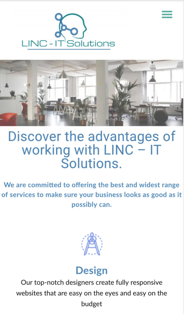 Screenshot of Home page on mobile.