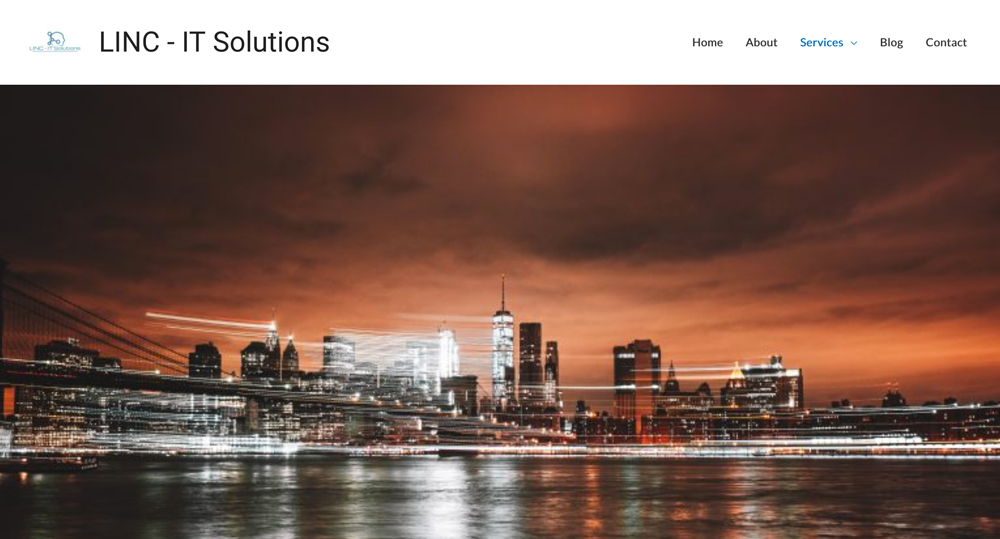 Distracting image from original site. City with orange sky.