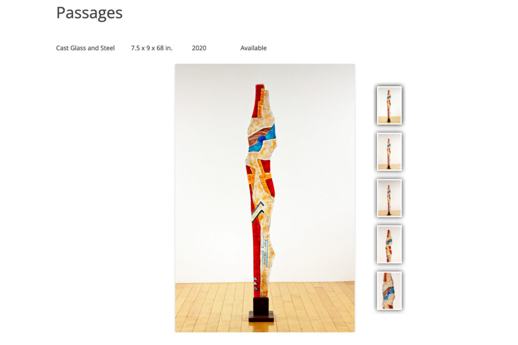 Multicolored glass sculpture