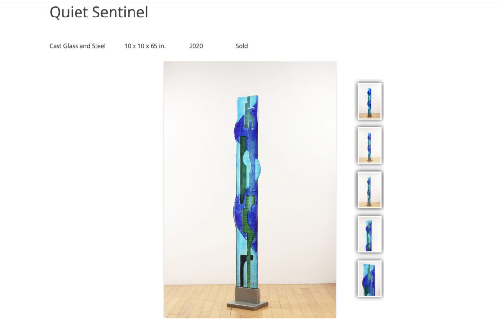 Blue glass sculpture