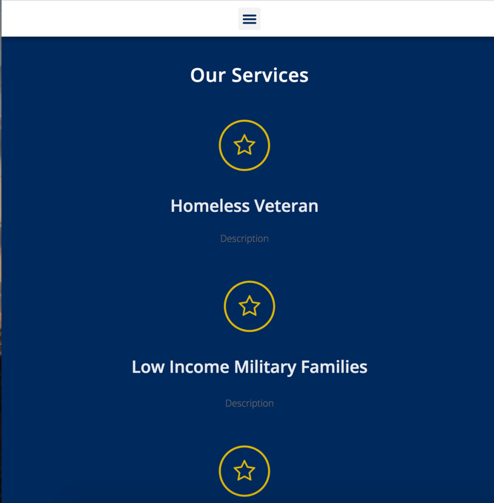 Image of the services icon grid on a mobile device