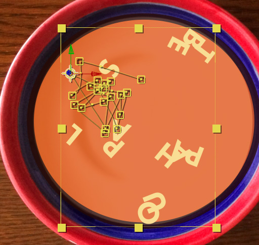 AfterEffects workspace closeup of letter placement