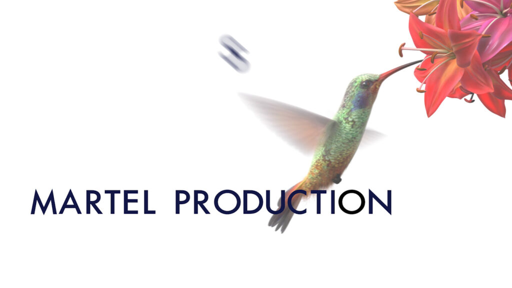 Screenshot showing hummingbird in motion and most of the letters of the business name visible.