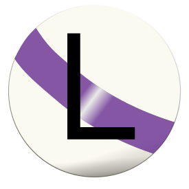 Pool ball illustration, striped "L"