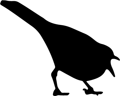 solid black icon of a crow